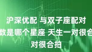 沪深优配 与双子座配对指数是哪个星座 天生一对很合拍