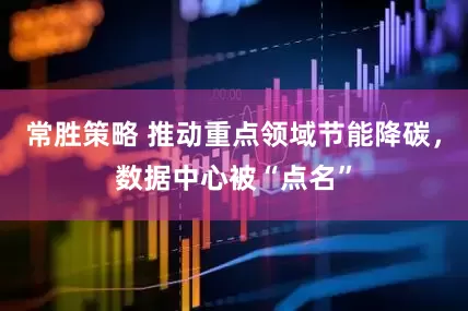 常胜策略 推动重点领域节能降碳，数据中心被“点名”